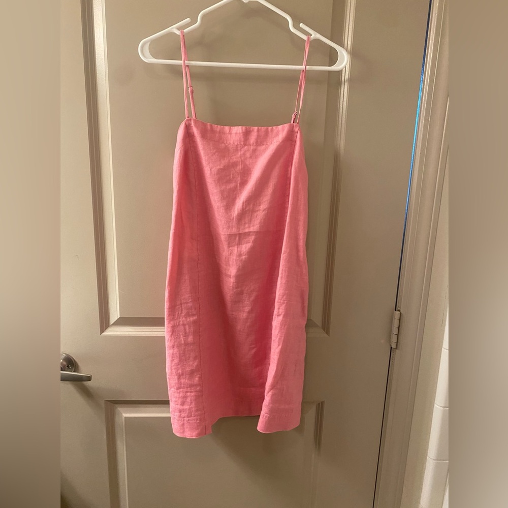 Madewell Pink Linen Mini Dress